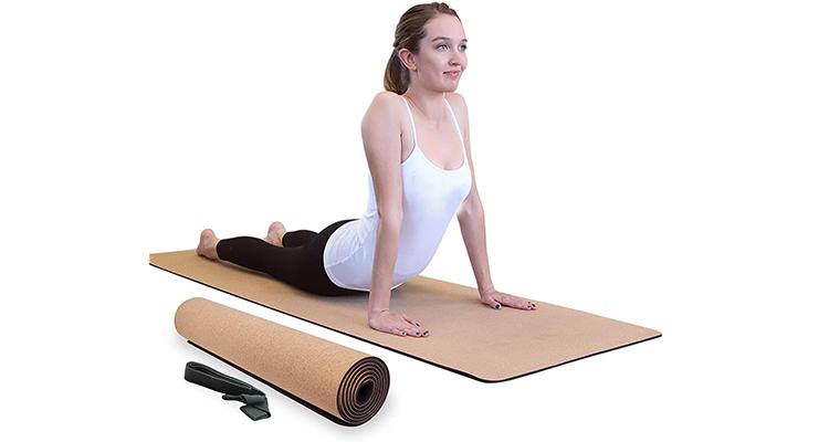 Extra Wide Brown Cork TPE Yoga Mat
   